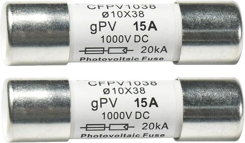 HQRP 2-Pack Solar PV Fast Acting Photovoltaic Fuse Link CFPV-1038, gPV type, 30 Amp 1000V DC, 10x38mm, 20kA IR, Replacement for Littelfuse SPF030, In-Line Midget Ceramic Fuses for Solar Power Systems in Saudi Arabia