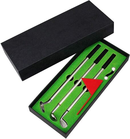 Golf Pen Set, Mini Desktop Golf Ball Pen Gift Set Includes Putting Green, Three Golf Clubs Pen, Golf Balls and Golf Flag, White Elephant Gifts for Adults, Golf Gifts for Men Desk Games in Saudi Arabia