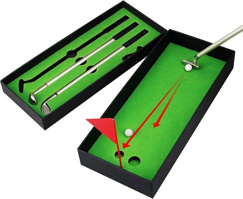 Golf Pen Set, Mini Desktop Golf Ball Pen Gift Set Includes Putting Green, Three Golf Clubs Pen, Golf Balls and Golf Flag, White Elephant Gifts for Adults, Golf Gifts for Men Desk Games in Saudi Arabia