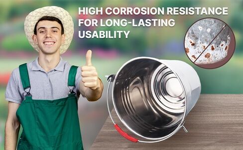 Skywin Metal Can with Lid - Durable 4 Gallon Metal Bucket with Lid for Heavy Loads - Environment-Friendly Metal Trash Can with Lid Outdoor, Safe Alternative to Plastic (2) in Saudi Arabia