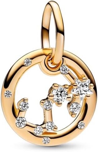PANDORA Scorpio Zodiac Dangle Charm - متوافق مع مجوهرات PANDORA ME & Moments - مجوهرات علامة زودياك - هدية رائعة لها - ذهب عيار 14 قيراط مع زركونيا مكعب شفاف - مع صندوق هدايا in Saudi Arabia