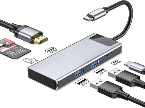 USB C to HDMI Adapter, USB_C Hub to 4K HDMI with 100W PD & USB 3.0 Port Multiport Digital AV Converter for MacBook, iPhone 15, Tablets, iPad Pro/air, Switch and More USB-C Devices (USB_C + HDMI 3IN1) in Kuwait