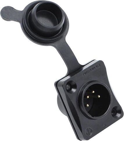 4-Pin XLR Male Jack Panel Mount Jacks with Waterproof Cover,Gold Plated XLR 4 Pin Microphone Audio Jack Connector D Series Size,Black in Kuwait