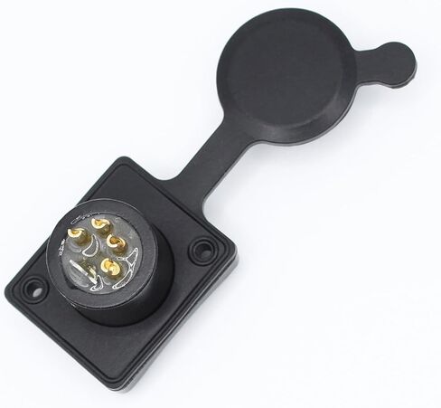 4-Pin XLR Male Jack Panel Mount Jacks with Waterproof Cover,Gold Plated XLR 4 Pin Microphone Audio Jack Connector D Series Size,Black in Kuwait