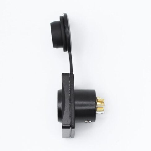 4-Pin XLR Male Jack Panel Mount Jacks with Waterproof Cover,Gold Plated XLR 4 Pin Microphone Audio Jack Connector D Series Size,Black in Kuwait