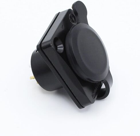 4-Pin XLR Male Jack Panel Mount Jacks with Waterproof Cover,Gold Plated XLR 4 Pin Microphone Audio Jack Connector D Series Size,Black in Kuwait