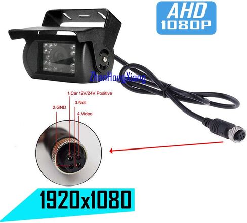 كاميرا احتياطية HD 1080P شاشة 7 بوصات، طقم كاميرا سلكية بمرآة الرؤية الخلفية للسيارة 4X 4 Pin AHD + شاشة IPS 4 سبليت مقاس 7 بوصات لشاحنة الحافلة مقطورة RV شديدة التحمل A701 in Kuwait