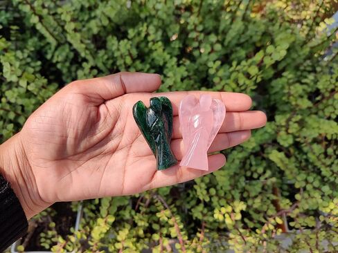 تماثيل منحوتة من وندر كير بوكيت جارديان آنجل تايجر آي كريستال من الأحجار الكريمة الطبيعية ريكي هيلينج إنيرجي (1.5 بوصة - 2.0 بوصة) (عبوة من قطعتين) in Kuwait