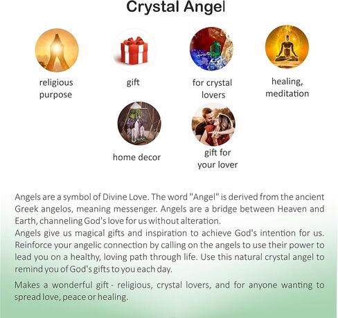 تماثيل منحوتة من وندر كير بوكيت جارديان آنجل تايجر آي كريستال من الأحجار الكريمة الطبيعية ريكي هيلينج إنيرجي (1.5 بوصة - 2.0 بوصة) (عبوة من قطعتين) in Kuwait