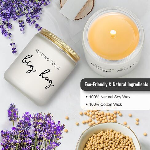 Thinking of You Gifts for Women, Get Well Soon Gift for Women, Cheer Up Feel Better for Birthday Christmas, Sorry for You Loss Sympathy Present for Friend Mothers Sister, Lavender Sending Hug Candle in Saudi Arabia