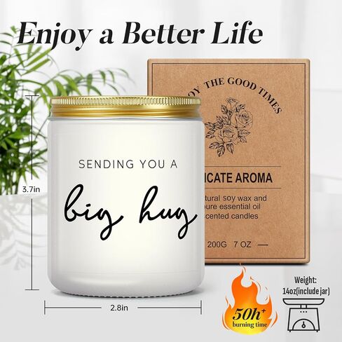 Thinking of You Gifts for Women, Get Well Soon Gift for Women, Cheer Up Feel Better for Birthday Christmas, Sorry for You Loss Sympathy Present for Friend Mothers Sister, Lavender Sending Hug Candle in Saudi Arabia
