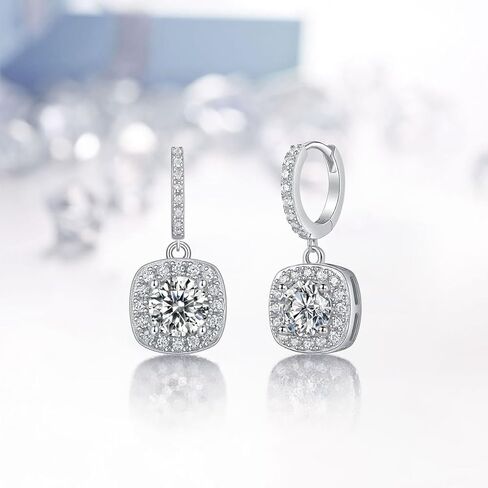 High-Carbon Diamond Hoop Earrings for Women Sterling Silver Cuff Earrings Drop Huggie Stud Halo Earrings with 18K in Kuwait
