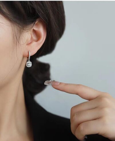 High-Carbon Diamond Hoop Earrings for Women Sterling Silver Cuff Earrings Drop Huggie Stud Halo Earrings with 18K in Kuwait