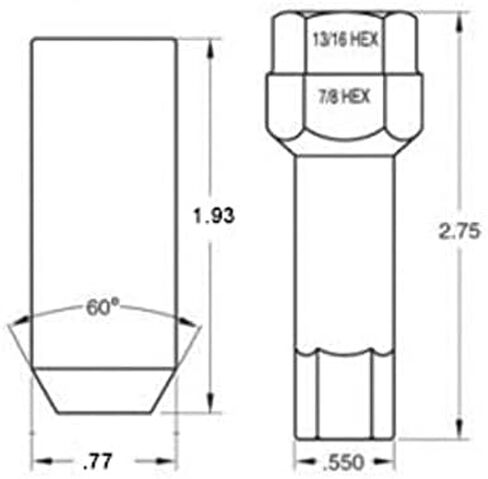 طقم صواميل طويل أسود مقاس 14 × 1.5 مكون من 20 قطعة مع مفتاح in Saudi Arabia