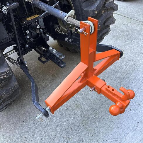 Orange 3 Point Trailer Hitch 2" Receiver and Trailer Ball Hitch with Hook, Tractor Mover Drawbar Hitch, 3 Pt Quick Hitch Farm Equipment and Subcompact Trailer Hitch for Tractor Standard Category 1 in Saudi Arabia