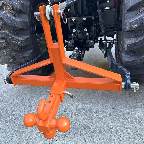 Orange 3 Point Trailer Hitch 2" Receiver and Trailer Ball Hitch with Hook, Tractor Mover Drawbar Hitch, 3 Pt Quick Hitch Farm Equipment and Subcompact Trailer Hitch for Tractor Standard Category 1 in Saudi Arabia