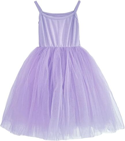 فستان توتو من التول بطبقات من BGFKS للفتيات الصغيرات، فستان الأميرة للفتيات الصغيرات مع عصابة رأس على شكل زهرة. in Kuwait