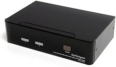 StarTech.com 2 Port DVI KVM Switch - USB DVI Dual Link - Hot-key & Audio Support - 1920x1200 KVM Switch - KVM Video Switch (SV231DVIUA),Black in Saudi Arabia