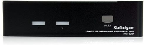 StarTech.com 2 Port DVI KVM Switch - USB DVI Dual Link - Hot-key & Audio Support - 1920x1200 KVM Switch - KVM Video Switch (SV231DVIUA),Black in Saudi Arabia