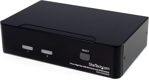 StarTech.com 2 Port DVI KVM Switch - USB DVI Dual Link - Hot-key & Audio Support - 1920x1200 KVM Switch - KVM Video Switch (SV231DVIUA),Black in Saudi Arabia