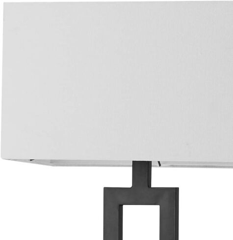 Globe Electric 61000052 60" Floor Lamp, Matte Black, Square White Fabric Shade, On/Off Rotary Switch on Socket, Square Rod, Reading Lamp, Home Office Accessories, Home Décor, Home Improvement in Saudi Arabia