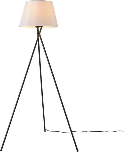 Globe Electric 61000052 60" Floor Lamp, Matte Black, Square White Fabric Shade, On/Off Rotary Switch on Socket, Square Rod, Reading Lamp, Home Office Accessories, Home Décor, Home Improvement in Saudi Arabia
