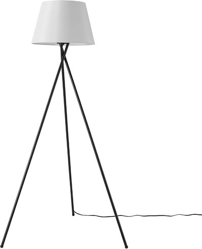 Globe Electric 61000052 60" Floor Lamp, Matte Black, Square White Fabric Shade, On/Off Rotary Switch on Socket, Square Rod, Reading Lamp, Home Office Accessories, Home Décor, Home Improvement in Saudi Arabia