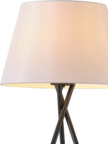 Globe Electric 61000052 60" Floor Lamp, Matte Black, Square White Fabric Shade, On/Off Rotary Switch on Socket, Square Rod, Reading Lamp, Home Office Accessories, Home Décor, Home Improvement in Saudi Arabia