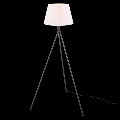 Globe Electric 61000052 60" Floor Lamp, Matte Black, Square White Fabric Shade, On/Off Rotary Switch on Socket, Square Rod, Reading Lamp, Home Office Accessories, Home Décor, Home Improvement in Saudi Arabia