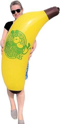 Cool Yellow Inflatable Banana (44") Vinyl. Safe Inflate Fruit. Pool Toy. Party Decoration. in Saudi Arabia