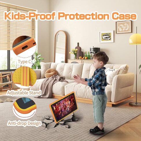10 inch Tablet for Kids,Android Tablet 32GB ROM 512GB Expand, Parental Control, Kids Software Pre-Installed, WiFi, Dual Camera,6000MAH,Shockproof Case,Toddler Tablet for Kids Age 3+ in Saudi Arabia