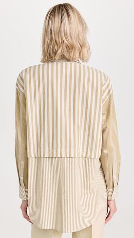 Madewell Women's Modular Oversized Button-Up Shirt in Mixed Stripe in Saudi Arabia