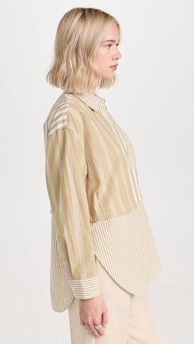 Madewell Women's Modular Oversized Button-Up Shirt in Mixed Stripe in Saudi Arabia