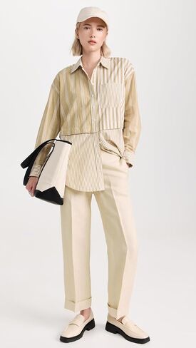 Madewell Women's Modular Oversized Button-Up Shirt in Mixed Stripe in Saudi Arabia