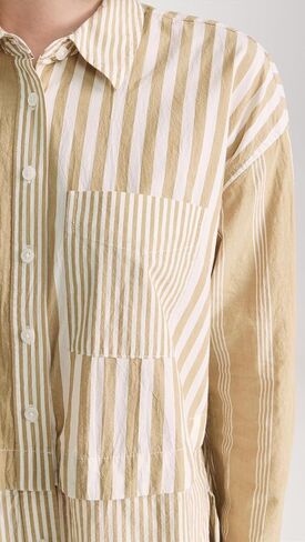 Madewell Women's Modular Oversized Button-Up Shirt in Mixed Stripe in Saudi Arabia