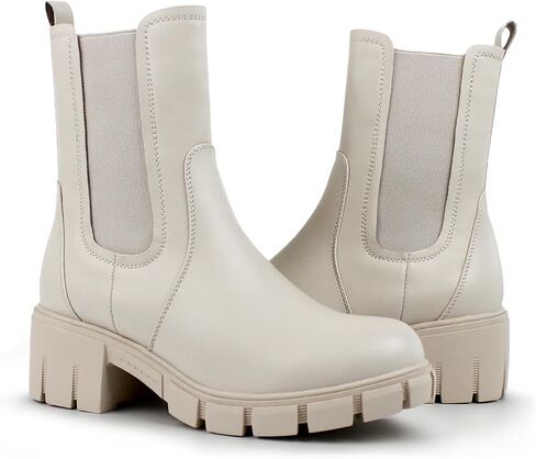 Hawkwell Women's Platform Chelsea Boots Chunky Ankle Boots Elastic Block Heel Lug Sole Booties in Saudi Arabia