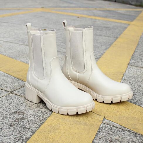 Hawkwell Women's Platform Chelsea Boots Chunky Ankle Boots Elastic Block Heel Lug Sole Booties in Saudi Arabia