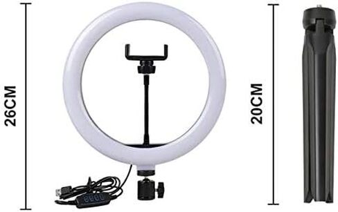 1.1m RGB Set Camera Photo 26cm/10in Circle Light Ring Dimmable Led Selfie USB Lumiere for Makeup Video Tiktok Studio Light with Tripod Stand in Saudi Arabia