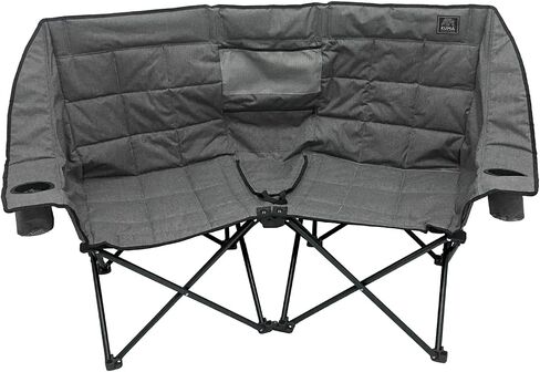 Kuma Outdoor Gear Kozy Bear Chair with Carry Bag, Ultimate Portable Luxury Outdoor Double Camping Chair for Glamping, Sports & Outdoor Adventures (Heather Grey/Black) in Saudi Arabia