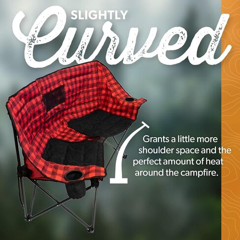Kuma Outdoor Gear Kozy Bear Chair with Carry Bag, Ultimate Portable Luxury Outdoor Double Camping Chair for Glamping, Sports & Outdoor Adventures (Heather Grey/Black) in Saudi Arabia