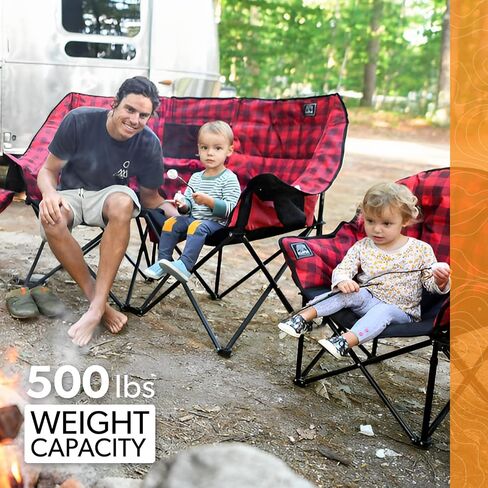 Kuma Outdoor Gear Kozy Bear Chair with Carry Bag, Ultimate Portable Luxury Outdoor Double Camping Chair for Glamping, Sports & Outdoor Adventures (Heather Grey/Black) in Saudi Arabia