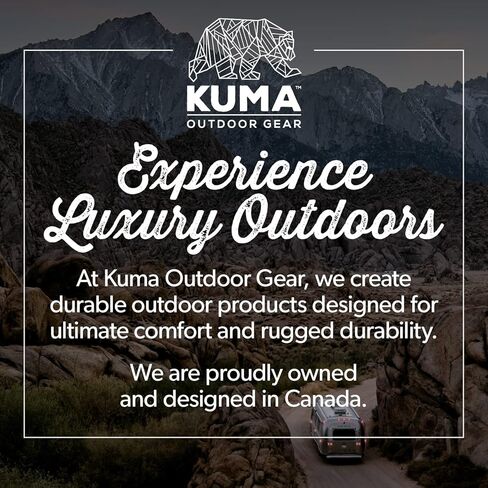 Kuma Outdoor Gear Kozy Bear Chair with Carry Bag, Ultimate Portable Luxury Outdoor Double Camping Chair for Glamping, Sports & Outdoor Adventures (Heather Grey/Black) in Saudi Arabia