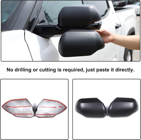 Car Door Rear View Mirror Cover Cap Compatible with Toyota Tundra 2007-2021 Sequoia 2008-2020 Outside Side Rearview Mirror Cover Trim Side Mirror Cap Protection ABS Accessories, Without Turn Signals in Saudi Arabia