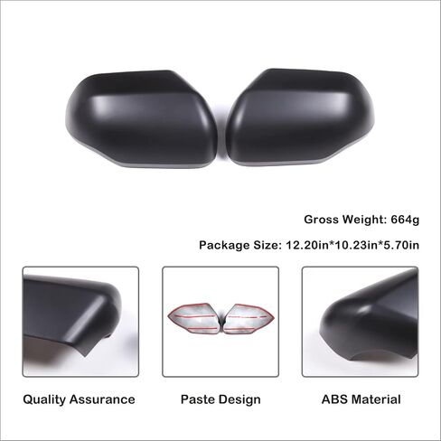 Car Door Rear View Mirror Cover Cap Compatible with Toyota Tundra 2007-2021 Sequoia 2008-2020 Outside Side Rearview Mirror Cover Trim Side Mirror Cap Protection ABS Accessories, Without Turn Signals in Saudi Arabia