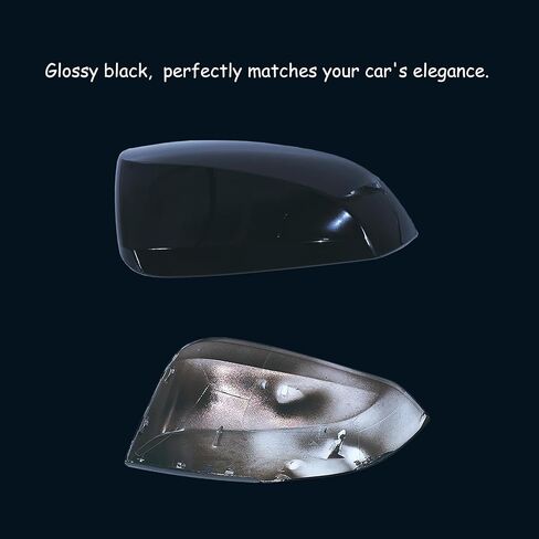 Left Driver Side Mirror Cover Cap Compatible with Toyota Rav4 2019-2023 With Turn Signal Glossy Black(NOT for LE & Hybrid LE) in Saudi Arabia