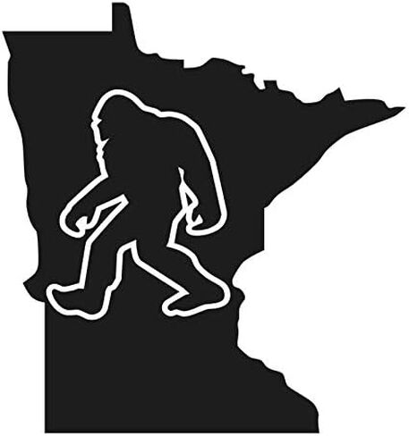 ملصق Minnesota State Bigfoot - ملصق مقاس 5 بوصات {أسود} - ملصق MN Big Foot، Yeti، Sasquatch، Boggy Billy، Boogie Man، Yesoh، I Believe، Twin City، I Love MN، Home، Momo in Kuwait