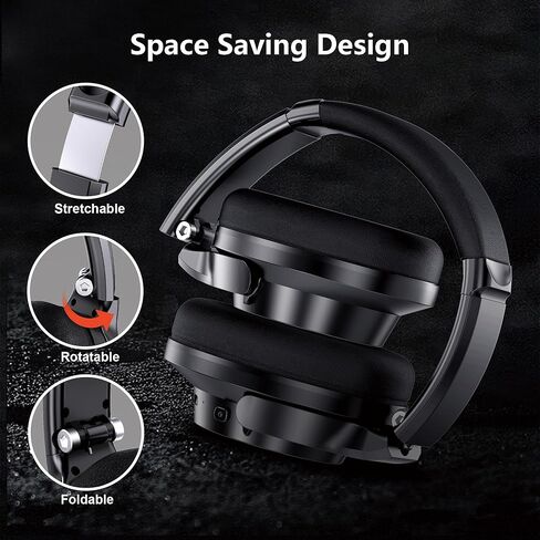 Bluetooth Headphones-70 Hours Playtime with Microphone,3EQ Modes,Over-Ear Headphones HiFi Stereo Foldable Lightweight,Deep Bass for Home Traver Work Callphones, Black in Saudi Arabia