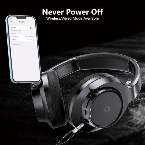 Bluetooth Headphones-70 Hours Playtime with Microphone,3EQ Modes,Over-Ear Headphones HiFi Stereo Foldable Lightweight,Deep Bass for Home Traver Work Callphones, Black in Saudi Arabia