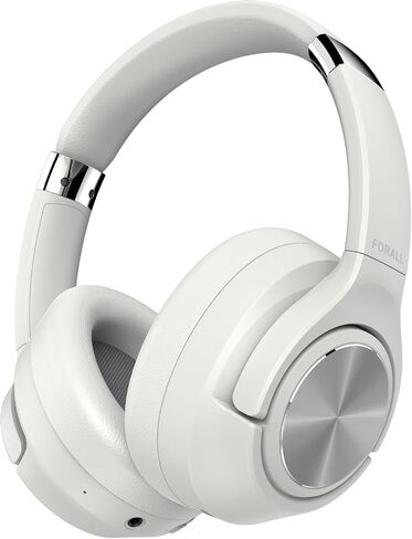 Hybrid Active Noise Cancelling Headphones, Wireless Over Ear Bluetooth Headphones, 3 EQ Modes, 60H Playtime, Hi-Res Audio, Deep Bass Headset for Travel, Home, Office (White) in Saudi Arabia