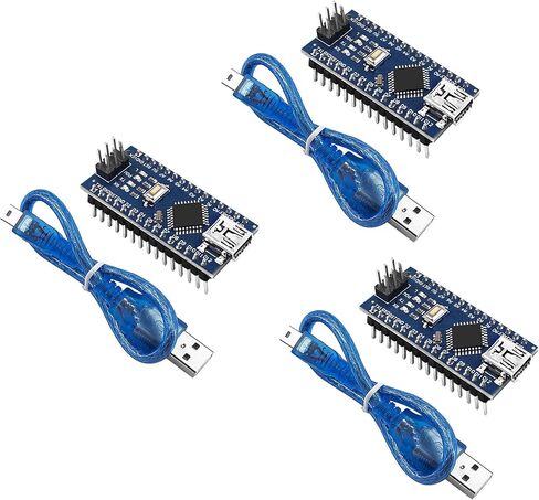 لوحة نانو V3.0 ATmega328P/CH340 5V 16M وحدة تحكم صغيرة متوافقة مع Arduino Nano (مع الكابلات) in Kuwait